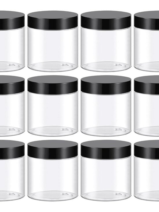 Other - 4 Oz Plastic Container Jars with Lids BPA Free, Empty Round Clear Cosmetic Conta
